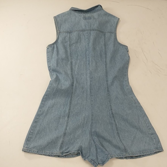 Vintage Chambray Romper Blue Denim Sleeveless 80's - Picture 4 of 8